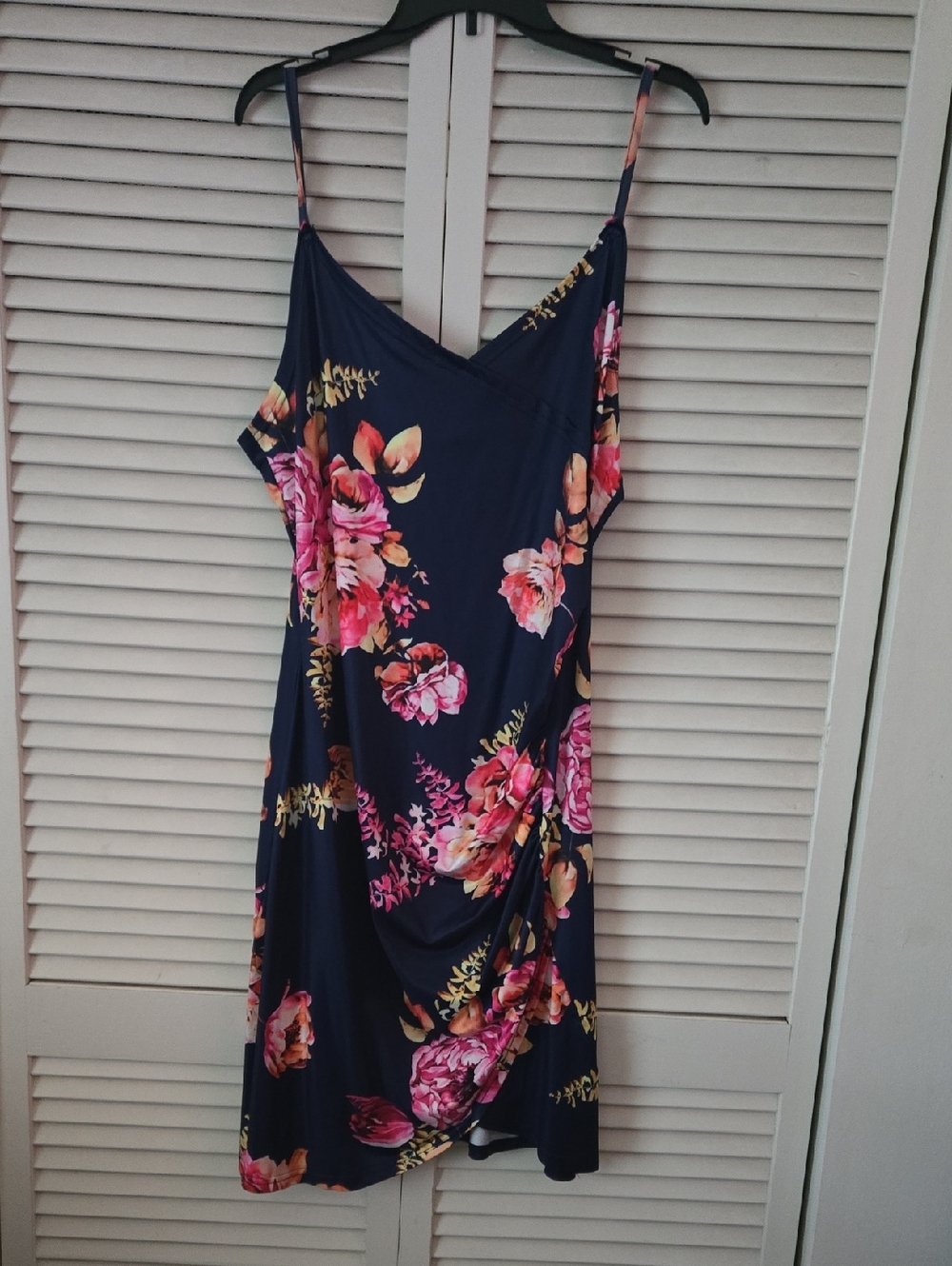 SHEIN Navy Floral Spaghetti Strap Mini Dress